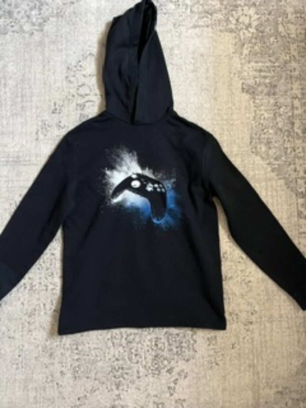 🧡3/15 H&M Black Game Controller Graphic Hoodie Kids U.S. 12/14